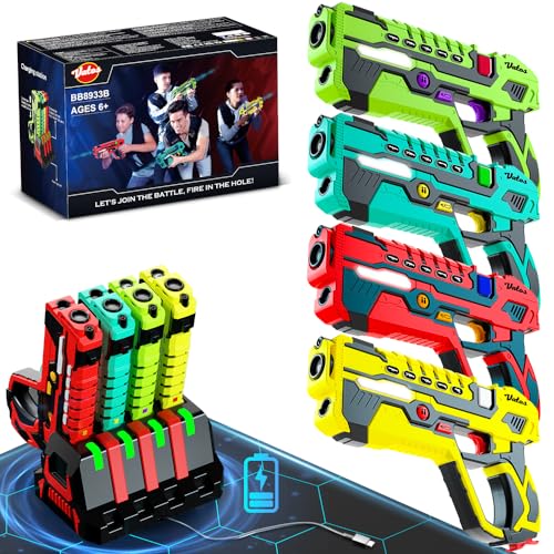 Best Choice Products Set of 4 Laser Tag Blasters, Rechargeable Infrared Lazer Tag Set & Docking Station