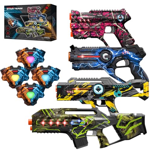 Best Choice Products Set of 4 Laser Tag Blasters, Rechargeable Infrared Lazer Tag Set & Docking Station
