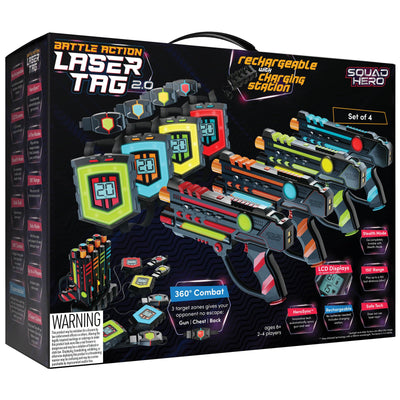Squad Hero Rechargeable Laser Tag 360° Sensors + LCDs - Set of 4