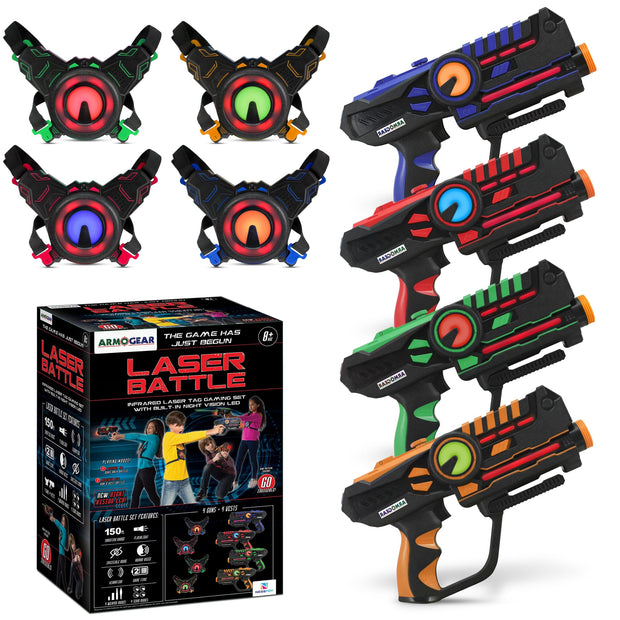 Best Choice Products Set of 4 Laser Tag Blasters, Rechargeable Infrared Lazer Tag Set & Docking Station