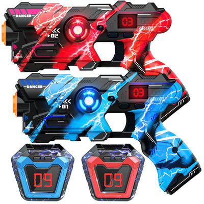 Laser Tag Guns Set of 2 with Digital LED Score Display Vest Multi-Functionals Laser Tag