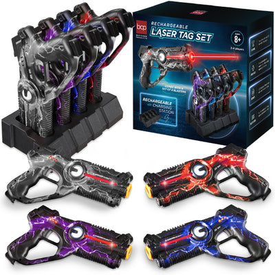 Best Choice Products Set of 4 Laser Tag Blasters, Rechargeable Infrared Lazer Tag Set & Docking Station
