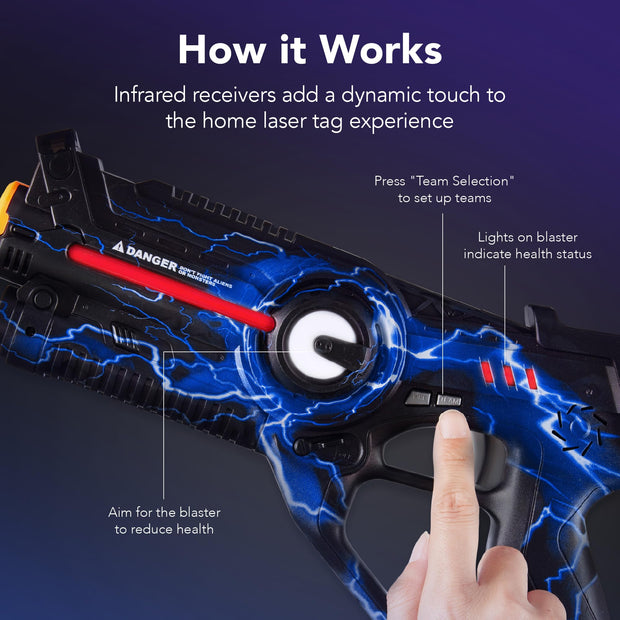 Best Choice Products Set of 4 Laser Tag Blasters, Rechargeable Infrared Lazer Tag Set & Docking Station