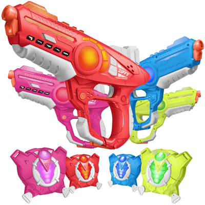 Laser Tag Guns Set of 4 with Vests, Multi-Functional Laser Tag