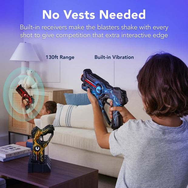 Best Choice Products Set of 4 Laser Tag Blasters, Rechargeable Infrared Lazer Tag Set & Docking Station