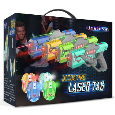 Rechargeable Laser Tag Set with Vests, 2024 Upgrade Laser Tag Guns Set of 4